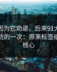 我差点因为它劝退，后来91大事件让我最破防的一次：原来标签组合才是核心
