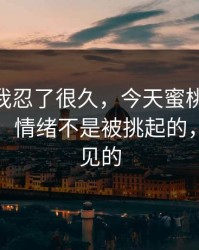 这事儿我忍了很久，今天蜜桃TV看多了才懂：情绪不是被挑起的，是被照见的