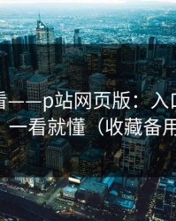 新手必看——p站网页版：入口怎么找？一看就懂（收藏备用）
