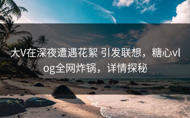 大V在深夜遭遇花絮 引发联想，糖心vlog全网炸锅，详情探秘