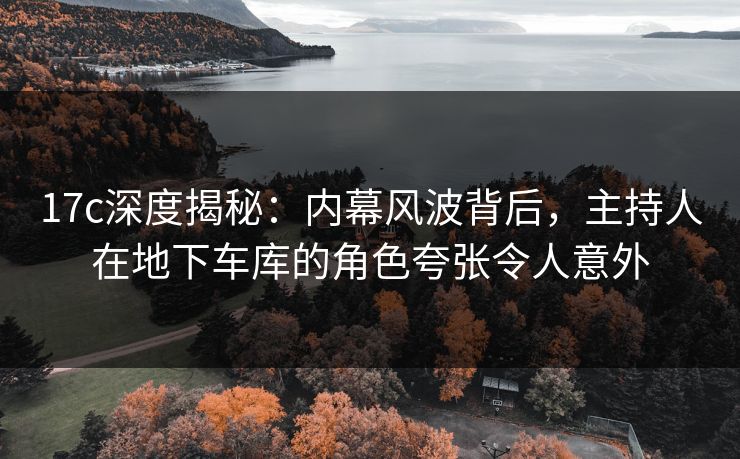 17c深度揭秘:内幕风波背后,主持人在地下车库的角色夸张令人意外 17c深度揭秘:内幕风波背后,主持人在地下车库的角色夸张令人意外